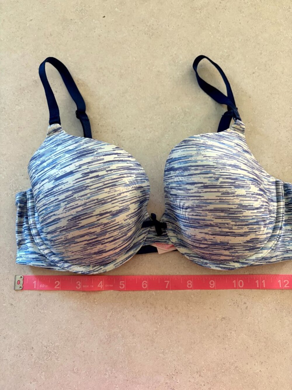 Victoria's Secret Demi Bra Lightly Lined Underwire Blue White 34D